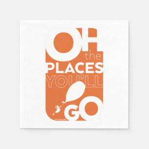 Serviette En Papier Oh, Les Endroits Où Tu Vas Aller ! Orange