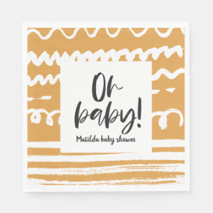 Serviette En Papier Oh mon bébé ! baby shower graphique moderne