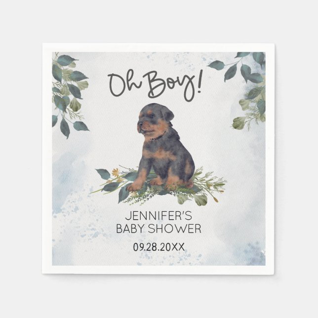 Serviette En Papier Oh mon Dieu ! Baby shower Rotweiler Puppy (Devant)