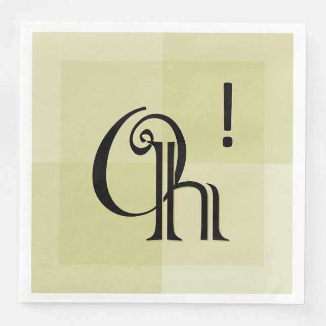 Serviette En Papier Oh! Oeuvre Jaune Moderne, Célébrations Surprises (Devant)