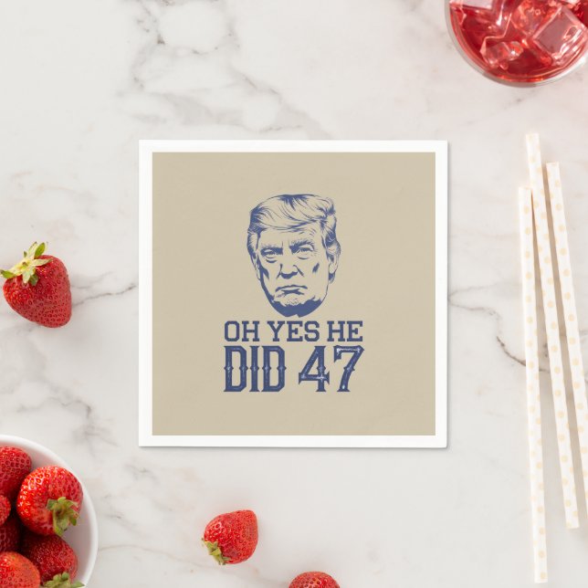 Serviette En Papier Oh Oui Il A Fait 47 Trump 2024 (En situation)