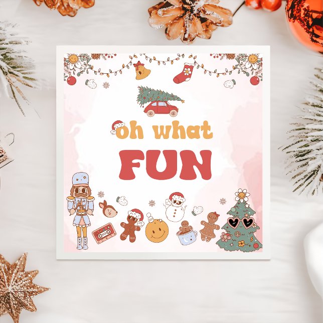 Serviette En Papier Oh Quel Amusant Père Noël Noël Anniversaire Napkin (Créateur téléchargé)