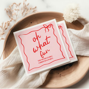Serviette En Papier Oh Quelle Fête Main dessinée de Noël