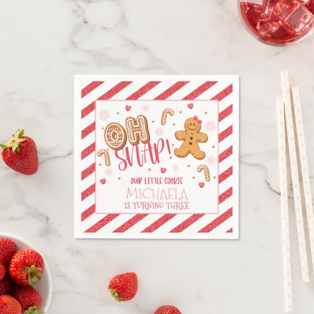 Serviette En Papier Oh Snap Our Little Cookie Party Napkins - Custom (En situation)