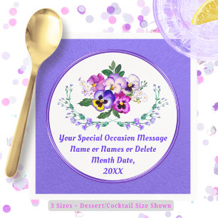 Serviette En Papier Oh so Jolie Personnalisée, Pansy Papier Serviettes