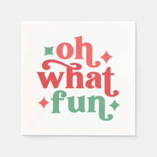 Serviette En Papier Oh What Fun - Festive Holiday Typographie
