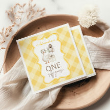 Oie Ridicule 1er Anniversaire Gingham Jaune