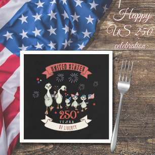 Serviette En Papier Oies Patriotiques Famille États-Unis 250 Ans de Li