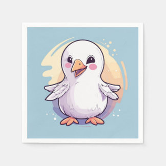 Serviette En Papier oiseau blanc