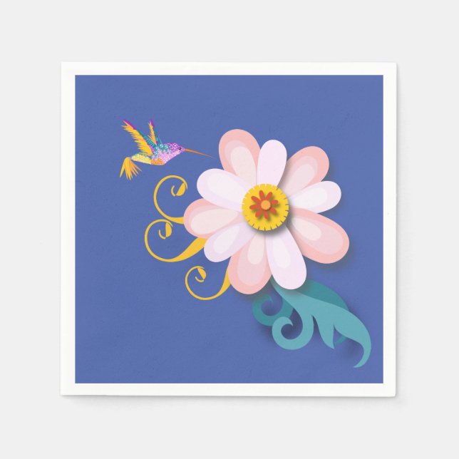 Serviette En Papier Oiseau coloré (Devant)