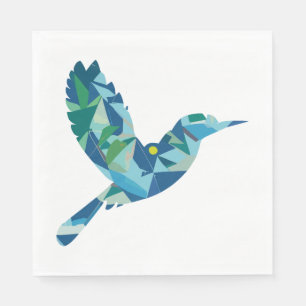 Serviette En Papier Oiseau de couleur géométrique