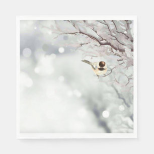 Serviette En Papier Oiseau de Frost d'hiver de Joyeux Noël