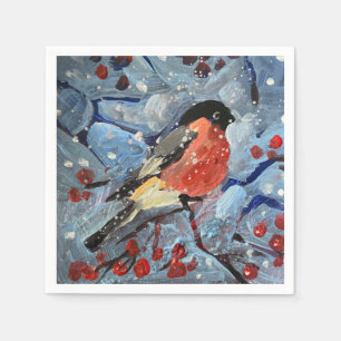 Serviette En Papier oiseau de Noël