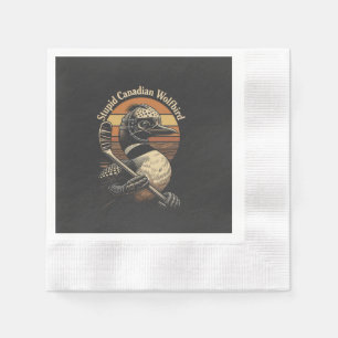 Serviette En Papier Oiseau loup canadien stupide