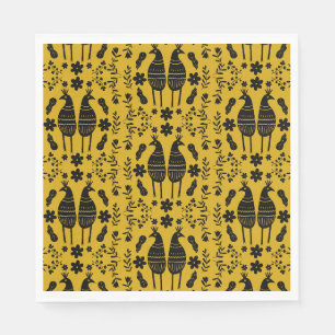 Serviette En Papier Oiseau traditionnel germanique folklorique