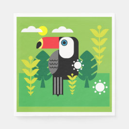 Serviette En Papier Oiseau tropical du Toucan