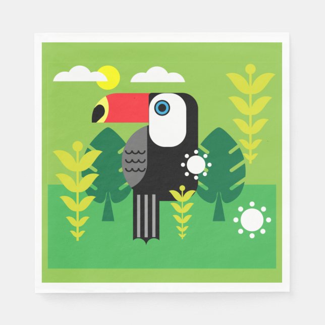 Serviette En Papier Oiseau tropical du Toucan (Devant)