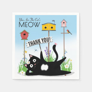 Serviette En Papier Oiseaux Chats Jardin Merci