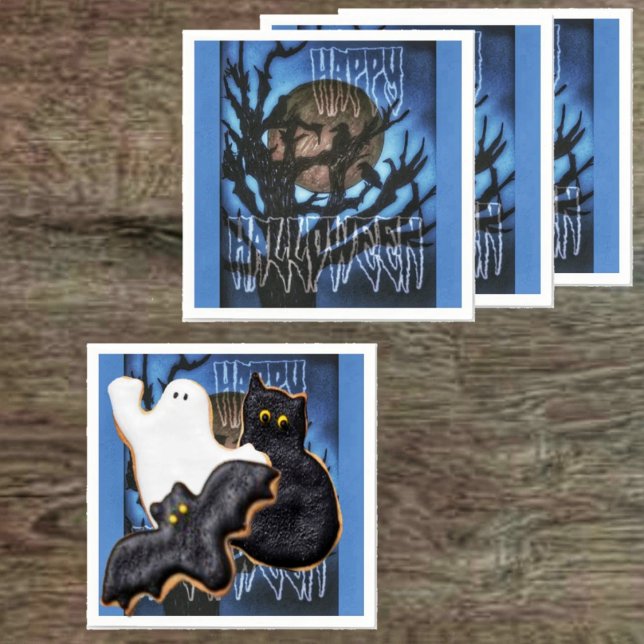 Serviette En Papier Oiseaux de nuit à surveiller (Throw a Halloween party, with these eery, paper napkins, it would be a hit!)