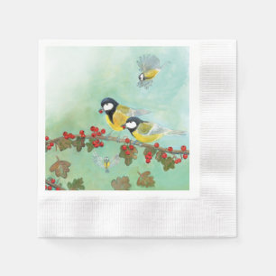Serviette En Papier Oiseaux et baies