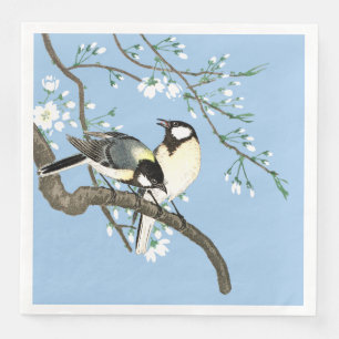 Serviette En Papier Oiseaux et fleurs de cerisiers Ohara Koson