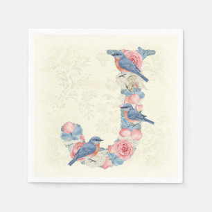 Serviette En Papier Oiseaux et fleurs, par Natasha Us