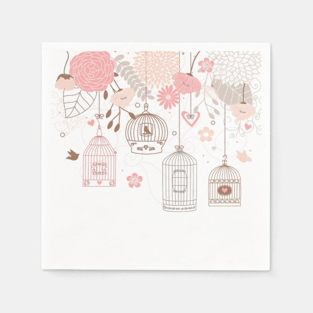 Serviette En Papier Oiseaux lunaires (Devant)
