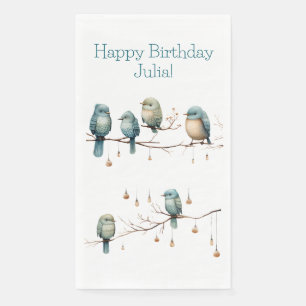 Serviette En Papier Oiseaux lunaires sur Branches Élégance intemporell