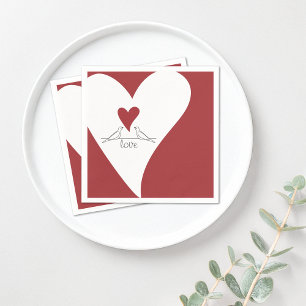 Serviette En Papier Oiseaux modernes simples personnalisés en amour Co