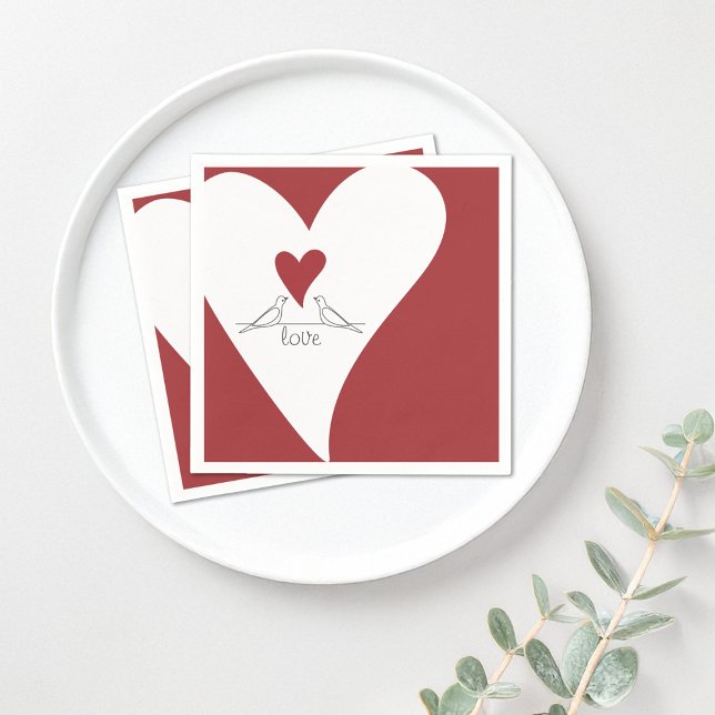 Serviette En Papier Oiseaux modernes simples personnalisés en amour Co (Créateur téléchargé)