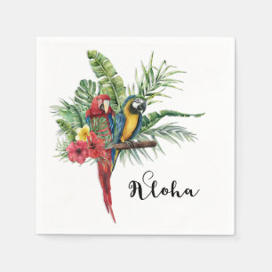 Serviette En Papier Oiseaux Paradis Insulaire Fleurs Tropicales Botani