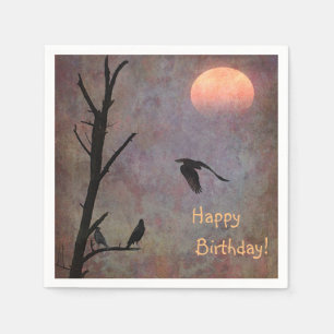 Serviette En Papier Oiseaux peintres Anniversaire