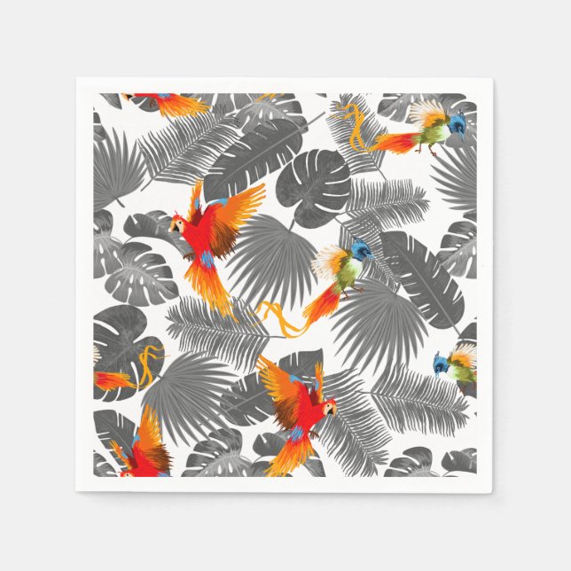 Serviette En Papier Oiseaux tropicaux (Devant)
