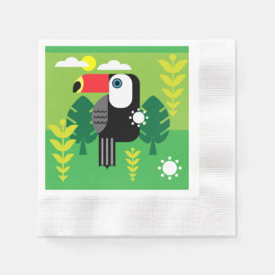 Serviette En Papier Oiseaux tropicaux du Toucan