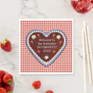 Serviette En Papier Oktoberfest Heart (personnalisable)