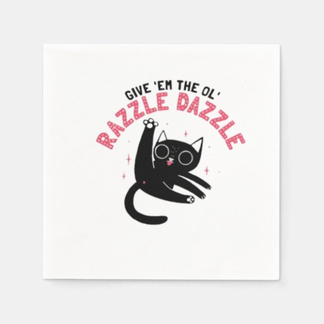 Serviette En Papier Ol&#x27; Razzle Dazzle_ Chat drôle (Devant)