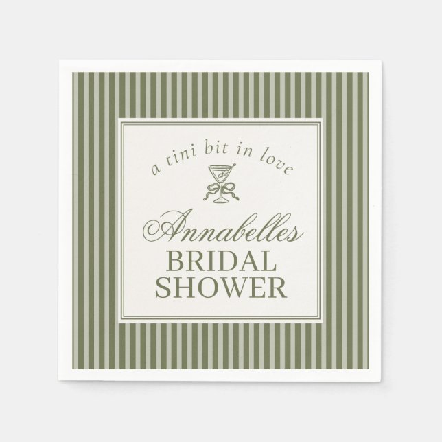 Serviette En Papier Olive Martini Old Money Striped Bridal Shower (Devant)