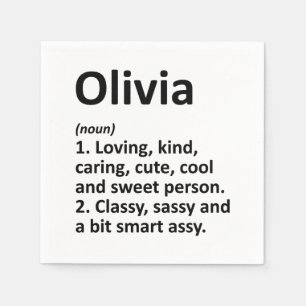 Serviette En Papier OLIVIA Définition Nom personnalisé Amusant Anniver