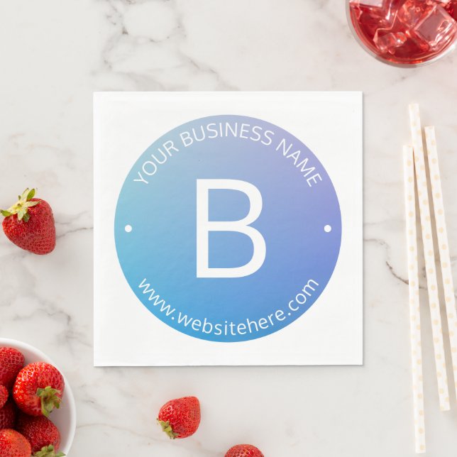 Serviette En Papier Ombre de fond bleu et violet avec texte modifiable (En situation)