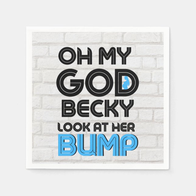 Serviette En Papier OMG Becky| Le Baby shower urbain rétro des années  (Devant)