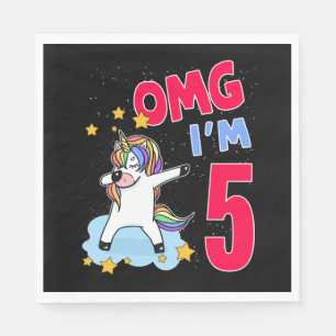 SERVIETTE EN PAPIER OMG J'AI 5 ANS