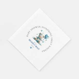 Serviette En Papier On peut attendre Blue Teddy Bear