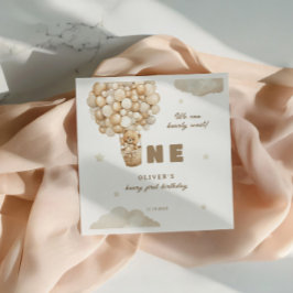 Serviette En Papier On peut attendre des ballons beiges 1er anniversai