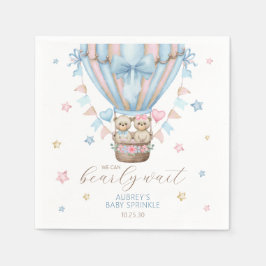 Serviette En Papier On Peut Attendre Jeune Fille Jumeau Bébé Saupoudre