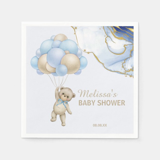 Serviette En Papier On peut attendre l'or bleu abstrait coutume (Devant)