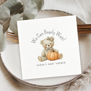 Serviette En Papier On peut attendre mignon Baby shower fille ours