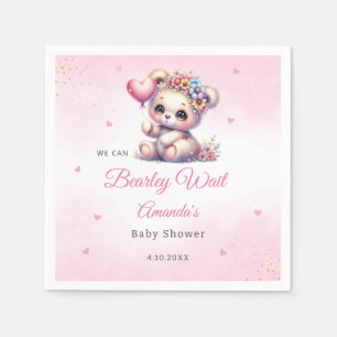 Serviette En Papier On Peut Attendre Teddy Bear Baby shower