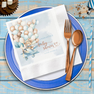 Serviette En Papier On Peut Attendre Teddy Bear Baby shower