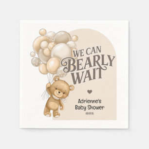Serviette En Papier On peut attendre un ours en peluche neutre