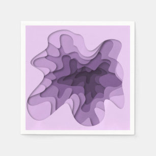 Serviette En Papier Ondes d'effet 3D violet romantique unique